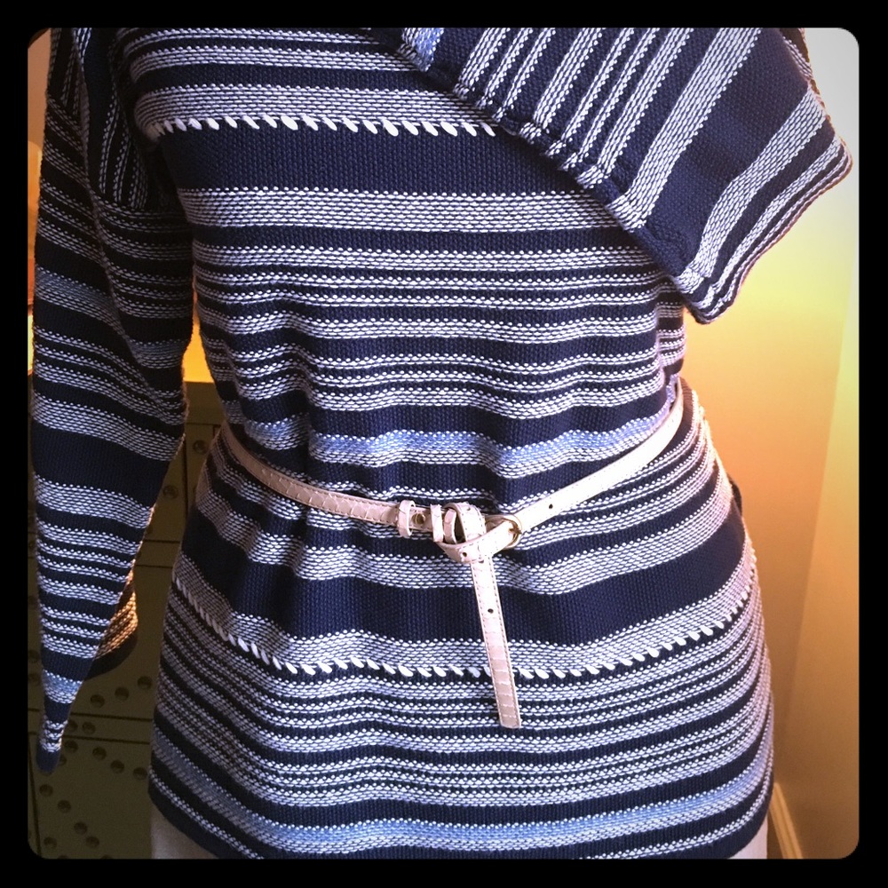 SOLD…..NWT indigo Striped cotton oversized TOP